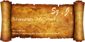 Szunyogh József névjegykártya