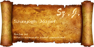 Szunyogh József névjegykártya